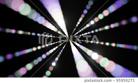 Background material of multiple lens flares on a black background. 95950271