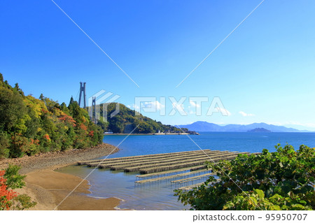 秋季大芝島周圍的瀨戶內海 95950707