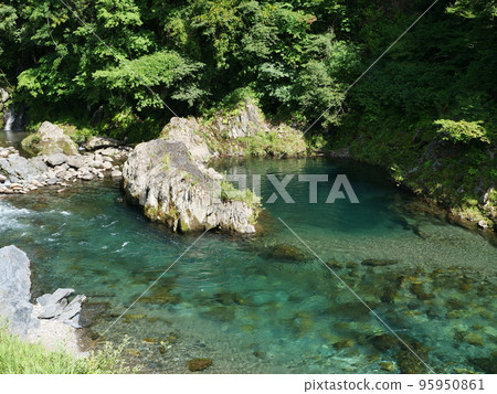 Valley of the original scenery deep in the mountains of Japan Valley of the original scenery deep in the mountains of Japan 95950861