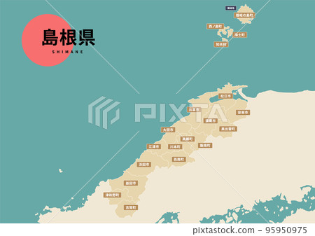 Map (with place names) - Shimane Prefecture 95950975