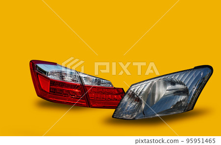 Car headlight red tail light, led technology that is separated from the white background. Car headlight red tail light, led technology that is separated from the white background. 95951465