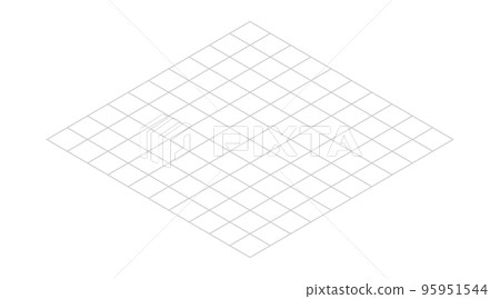 Isometric grid line background. Outline isometric template pattern. Hexagon and triangles line plan texture. Vector illustration on white background 95951544