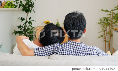 在家擁抱的性少數男性夫婦 在家擁抱的性少數男性夫婦 95953192