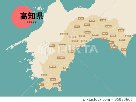 地圖(附地名) - 高知縣 地圖(附地名) - 高知縣 95953665