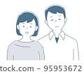 一對夫婦微笑著排隊的插圖 95953672
