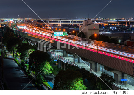 《Saitama Prefecture》 Night view and traffic image of Bijogi Junction 95953993