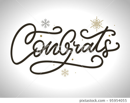 Congrats lettering. Handwritten modern calligraphy, brush painted letters. Inspirational text, vector illustration. Template for banner, poster, flyer, greeting card, web design or photo overlay 95954055