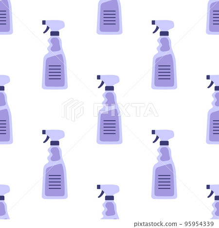 cartoon vector seamless pattern of cleaning spray 95954339