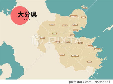 地圖（附地名） - 大分縣 95954661