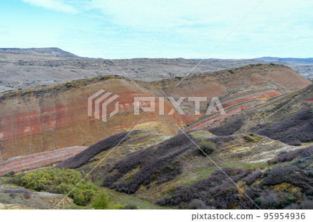 Colorful spectacular valley panorama in Gareja desert. Georgia 95954936