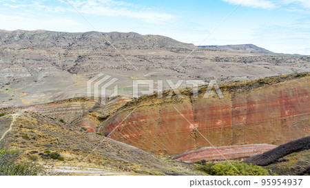 Colorful spectacular valley panorama in Gareja desert. Georgia 95954937