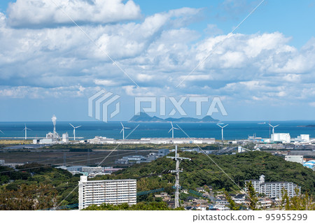 從高遠山公園看到的風力發電和二台島 從高遠山公園看到的風力發電和二台島 95955299