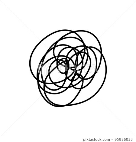 Complex line. Complicated way. Messy ball concept. Loading idea vector process. 95956033
