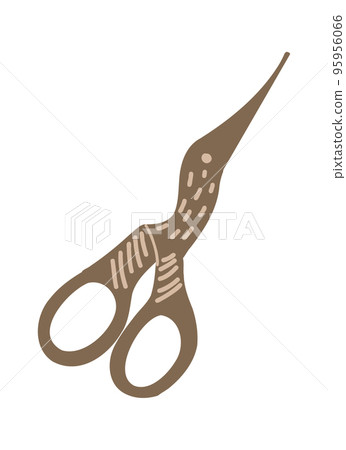 Flat scissors. Hand drawn hobby accessories. Vector illustration 95956066
