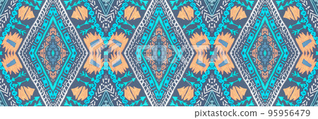 Geometric ethnic print. Grunge navajo ornament. 95956479
