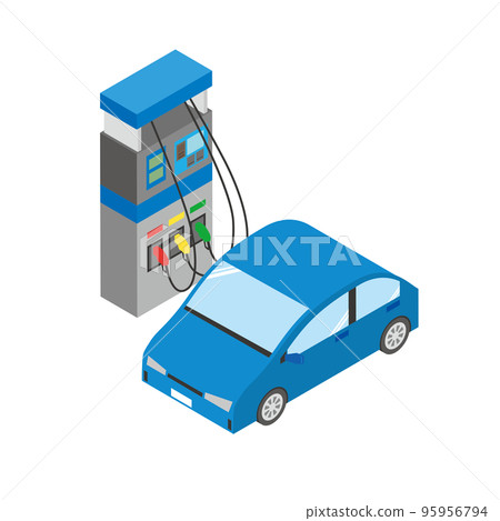 car and gas station refueling machine 95956794