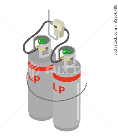 Propane gas cylinder installed in a house 95956799