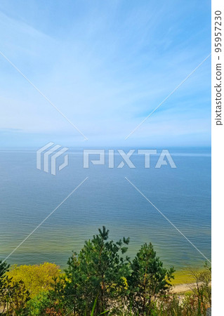 View from a height of the beautiful color of the sea and sky. View from a height of the beautiful color of the sea and sky. 95957230