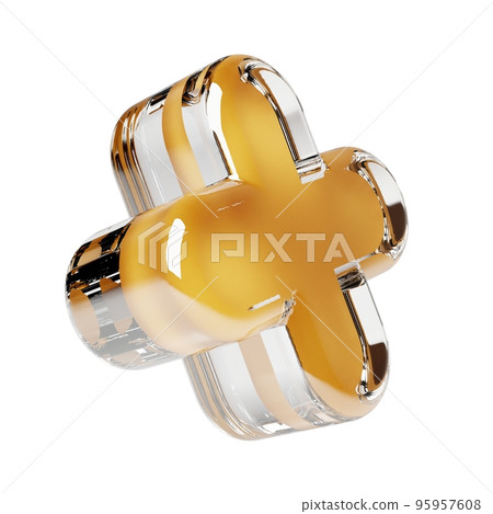 Glossy glass Geometric Shapes. Design elements realistic 3d illustration. Modern minimal design objects. Abstract art. 95957608