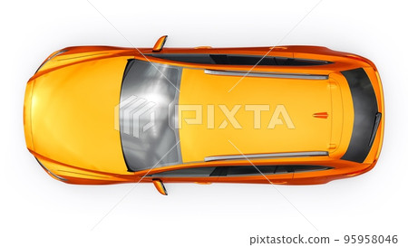 family mid-size city car station wagon on a white background. 3d rendering. family mid-size city car station wagon on a white background. 3d rendering. 95958046