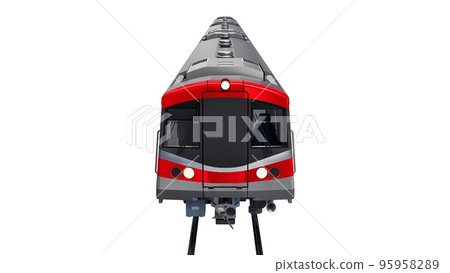 3d model of a subway train on a white isolated background. 3d rendering. 95958289