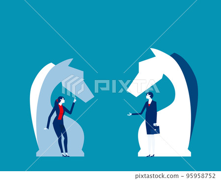 Business strategy and planning. Business chess horse vector illustration Business strategy and planning. Business chess horse vector illustration 95958752
