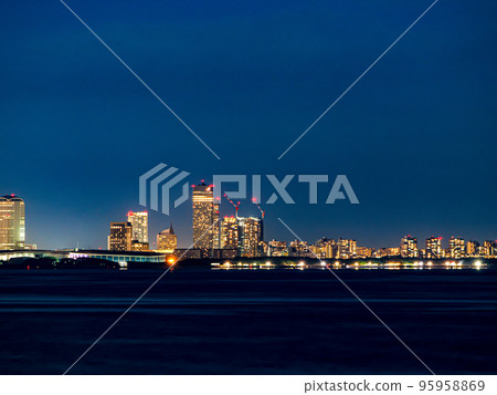 Night view of Makuhari Messe from Shin-Urayasu coast 95958869