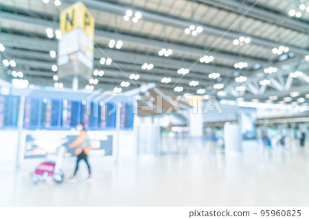 abstract blur airport terminal for background 95960825