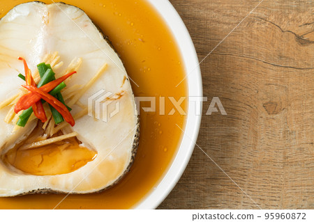 Steamed Cod Fish with Soy Sauce 95960872