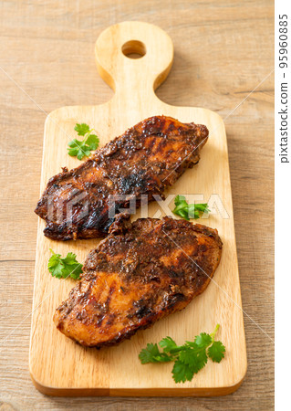 spicy grilled jamaican jerk chicken spicy grilled jamaican jerk chicken 95960885