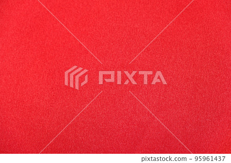 Red satin fabric texture, beautiful pattern, top view. 95961437