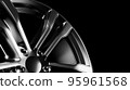 Metal car disc. Cinematic close-up shooting. 95961568