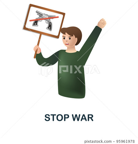 Stop War icon. 3d illustration from war collection. Creative Stop War 3d icon for web design, templates, infographics and more 95961978
