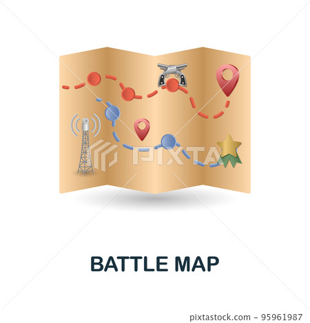 Battle Map icon. 3d illustration from war collection. Creative Battle Map 3d icon for web design, templates, infographics and more 95961987
