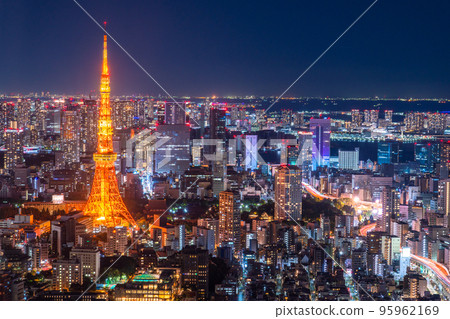 "Tokyo" Tokyo Blue Night Cityscape 95962169