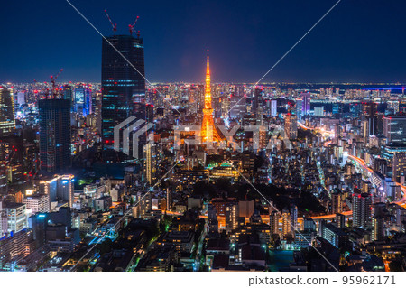 "Tokyo" Tokyo Blue Night Cityscape 95962171