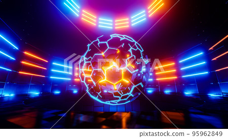 Rotating nuclear reactor core. 3D rendering illustration. Rotating nuclear reactor core. 3D rendering illustration. 95962849