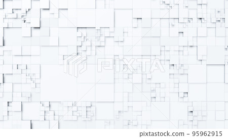 Background of white cubes moving at different levels. 3D rendering illustration. Background of white cubes moving at different levels. 3D rendering illustration. 95962915