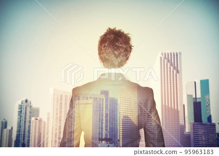 Businessman aspires to success Businessman aspires to success 95963183