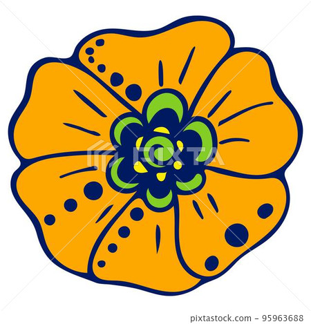 Colored Flowers Doodle Sketch. Hand-Drawn Isolated Illustration On White Background. Flowers For Design, Holiday And Birthday Card. Colored Flowers Doodle Sketch. Hand-Drawn Isolated Illustration On White Background. Flowers For Design, Holiday And Birthday Card. 95963688