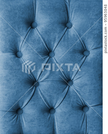 Blue capitone velours textile decoration with buttons Blue capitone velours textile decoration with buttons 95963848