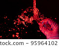 Broken test tubes with blood 95964102