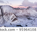 Panorama of a colored winter mountain landscape in South Tyrol 95964108