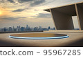 Space for products showcases on the deck with sunset sky. 95967285