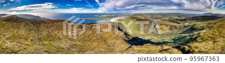 Aerial view of Slieve Tooey by Ardara in County Donegal - Ireland 95967363