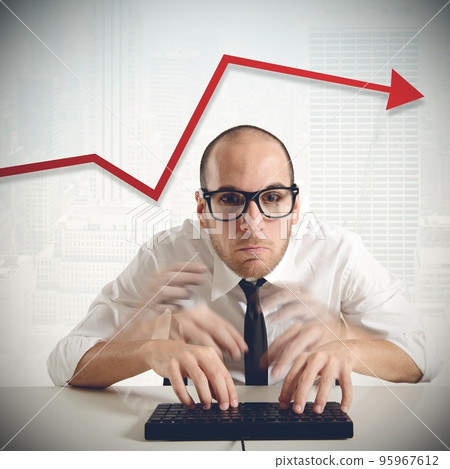 Businessman increase financial productivity 95967612