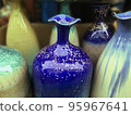 Collection of colorful beautiful ceramic vases. 95967641