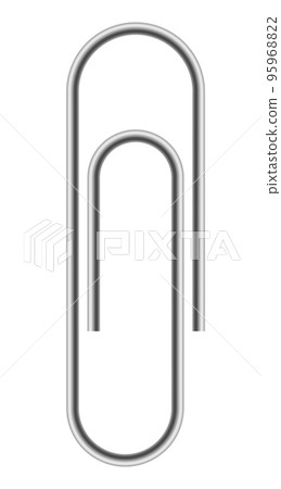 Realistic metal paper clip. Office supply mockup Realistic metal paper clip. Office supply mockup 95968822