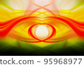 Illustration curves of the fiber, yellow and red and green., Colorful Abstract Background. Graphic modern art. Fractal artwork. Creative decoration for printed product. Design element. 95968977