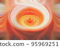 The illustration of the curve of the light line of the fire, Abstract motion blur background, Lines multicolor abstract background on light background, Bright background, Empty space 95969251